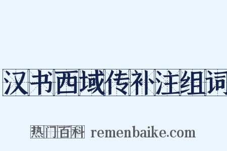 汉书西域传补注组词是什么意思的图片